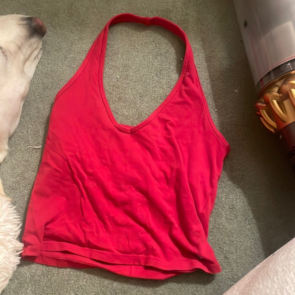 red hollister halter top